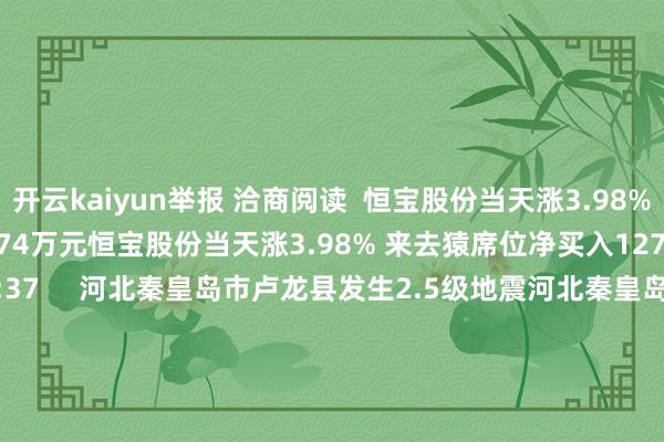 开云kaiyun举报 洽商阅读  恒宝股份当天涨3.98% 来去猿席位净买入1274万元恒宝股份当天涨3.98% 来去猿席位净买入1274万元    0  07-16 16:37     河北秦皇岛市卢龙县发生2.5级地震河北秦皇岛市卢龙县发生2.5级地震    93  06-02 17:47     上期所：诊治黄金期货物种洽商合约来去手续费上期所：诊治黄金期货物种洽商合约来去手续费    22  05-14 16:05     121只个股相接高潮5个来去日及以上121只个股相接高潮5个来去日及以上    0  05-13 16:02     5只个股相接高潮5个来去日及以上5只个股相接高潮5个来去日及以上    0  04-07 15:20     一财最热      点击关闭-kai云体育app官方下载app最新版本-kai云体育app官方登录入口