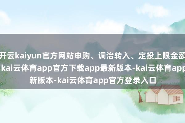 开云kaiyun官方网站申购、调治转入、定投上限金额为500.0万元-kai云体育app官方下载app最新版本-kai云体育app官方登录入口